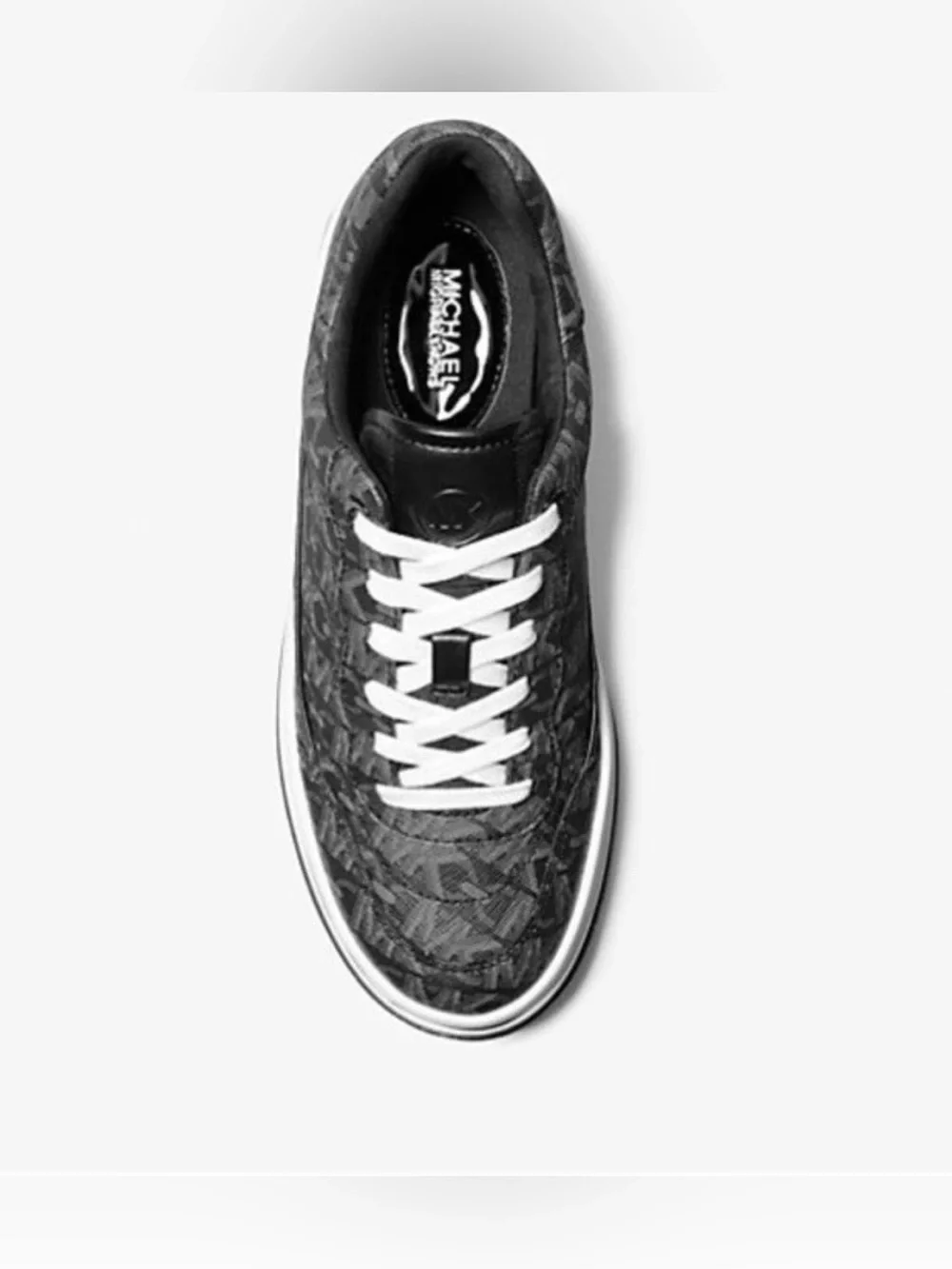 Michael Kors Hayes Lace Up‎ Platform Sneakers MK Signature Logo Black